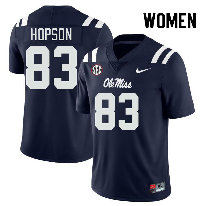 Women #83 Jarnorris Hopson Ole Miss Rebels College Football Jerseys Stitched-Navy